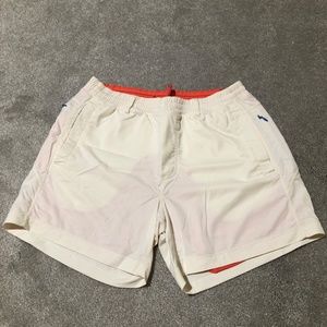 Birddogs White with Coral Lined Athletic 6" Shorts Large Short